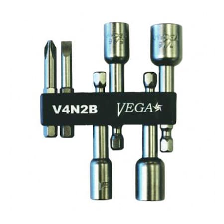 Vega Driver Bit & Nutsetter Set 6pc V4N2B